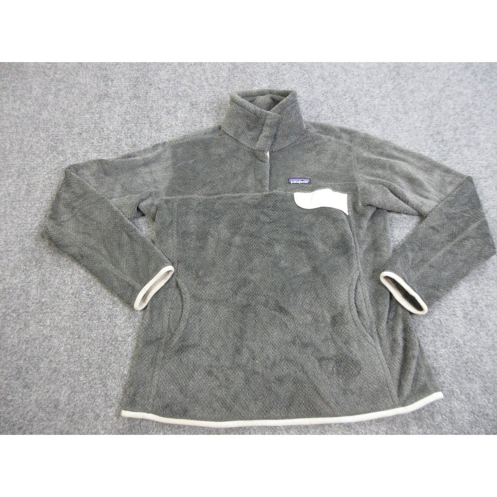 Patagonia Re-Tool Snap-T Fleece Pullover Womens L Gray 1/4 Zip Polartec Jacket